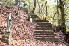 観音山の石段にて（西尾八景より）