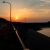 滋賀県蔵王ダムの夕焼け１