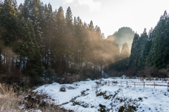 雪景色の斜光（西尾の里より）