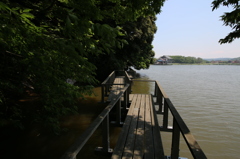 湖上の遊歩道（鹿島の森より）