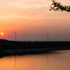 滋賀県蔵王ダムの夕焼け２