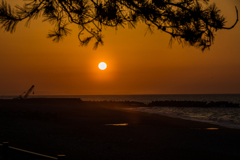 ヒスイ海岸の夕陽