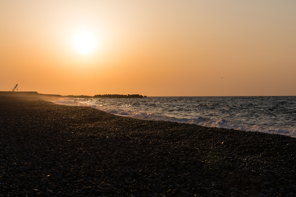 ヒスイ海岸の夕暮れ