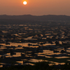 砺波平野に夕日は沈む