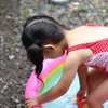 庭で水浴び①