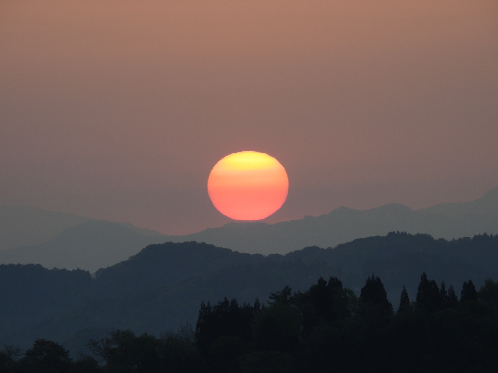 田舎の朝の風景