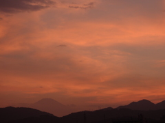 夕焼け富士山