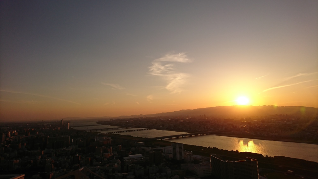 淀川の夕暮れ