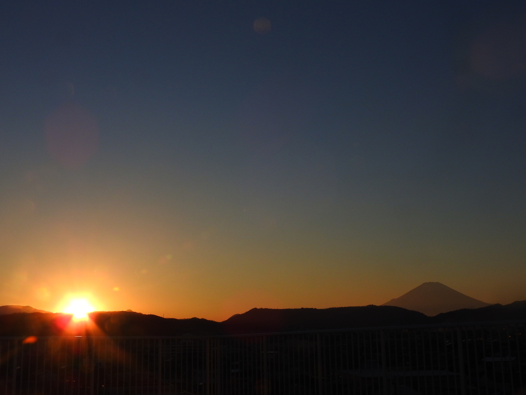 富士と夕日