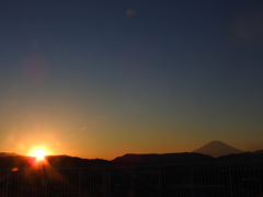 富士と夕日