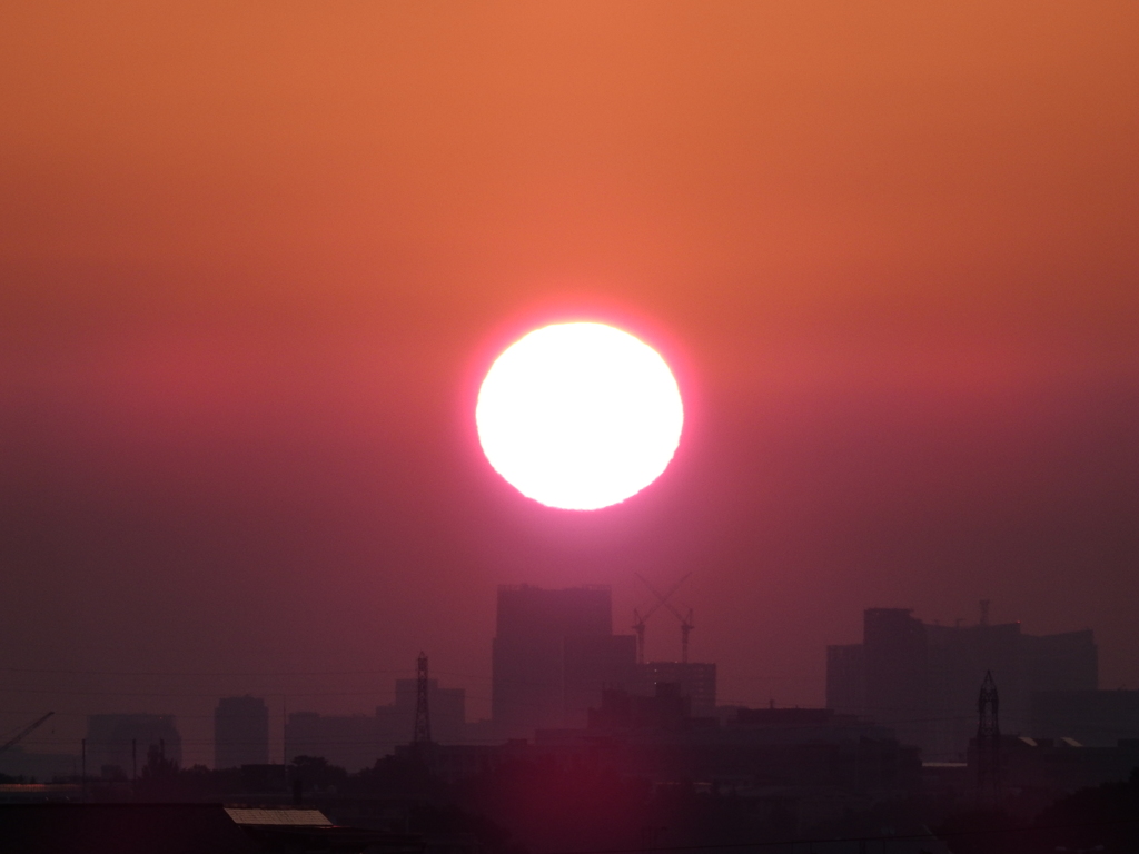 都会の朝の景色