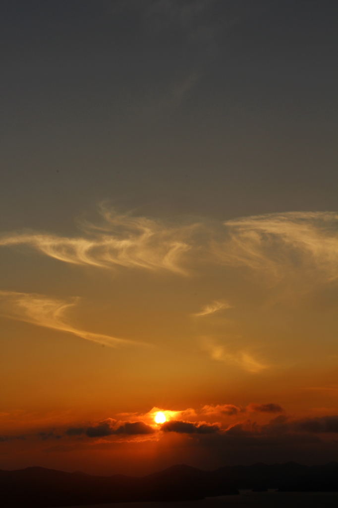 冷水岳にて　夕日２