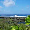 嵐の後の池間島