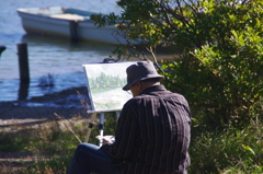 湖畔の画家４