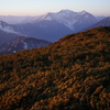 夕暮れの穂高の山々