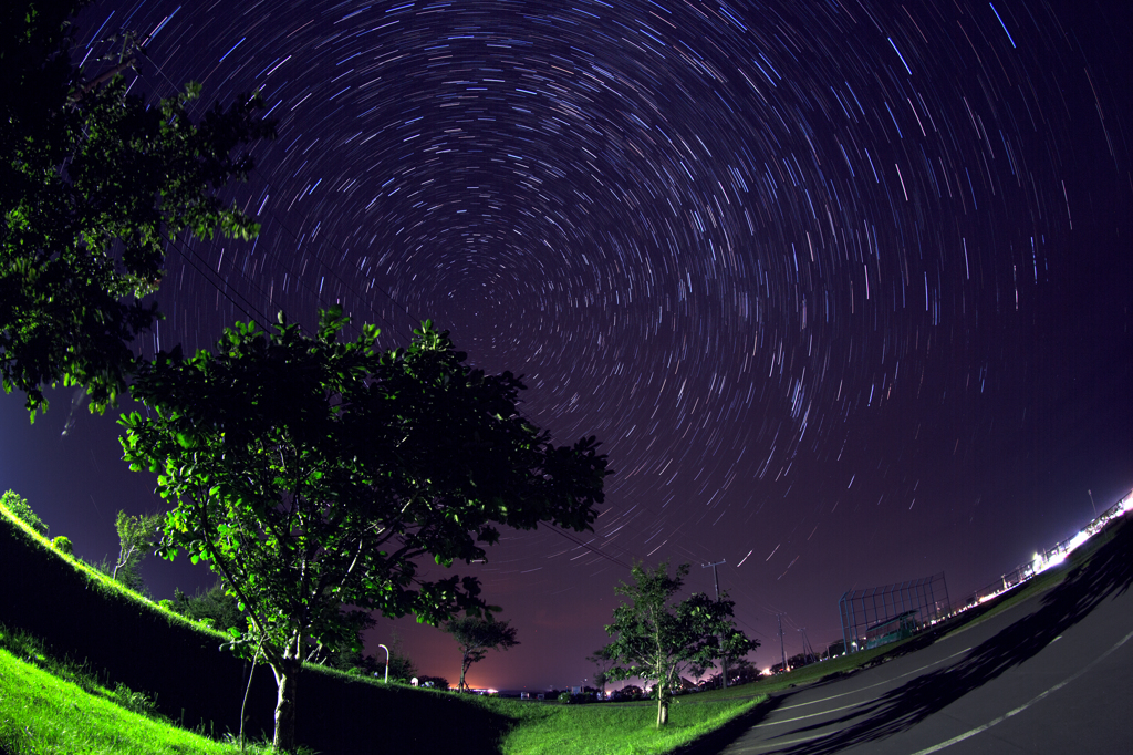 北の星空