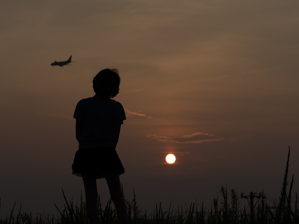 『あの飛行機はどこへ行くのかな･･･』