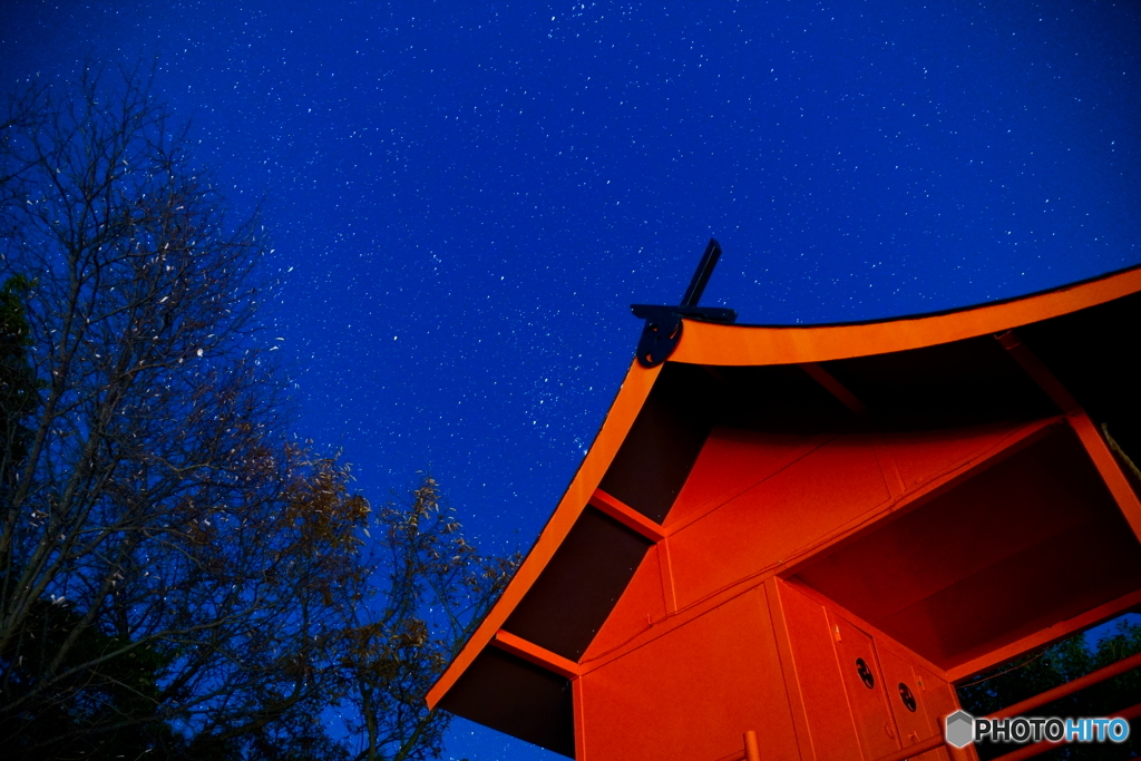 神社と星景