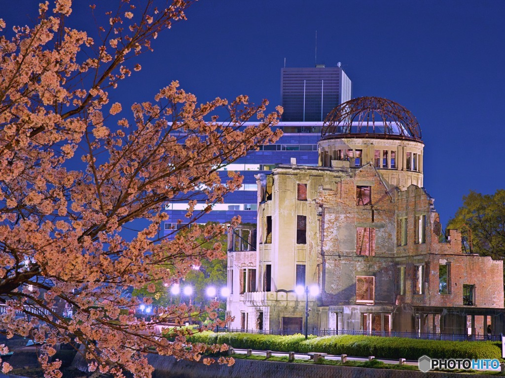原爆ドーム×桜
