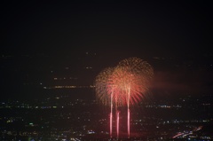 土浦花火 筑波山からの眺め