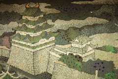 地下鉄丸の内駅通路の名古屋城モザイク画