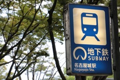 名城線名古屋城駅の看板