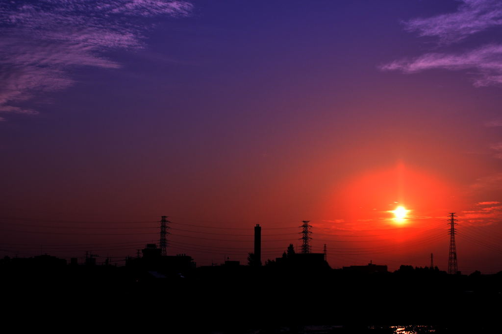 夜明けの太陽