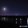 満月と渡月橋