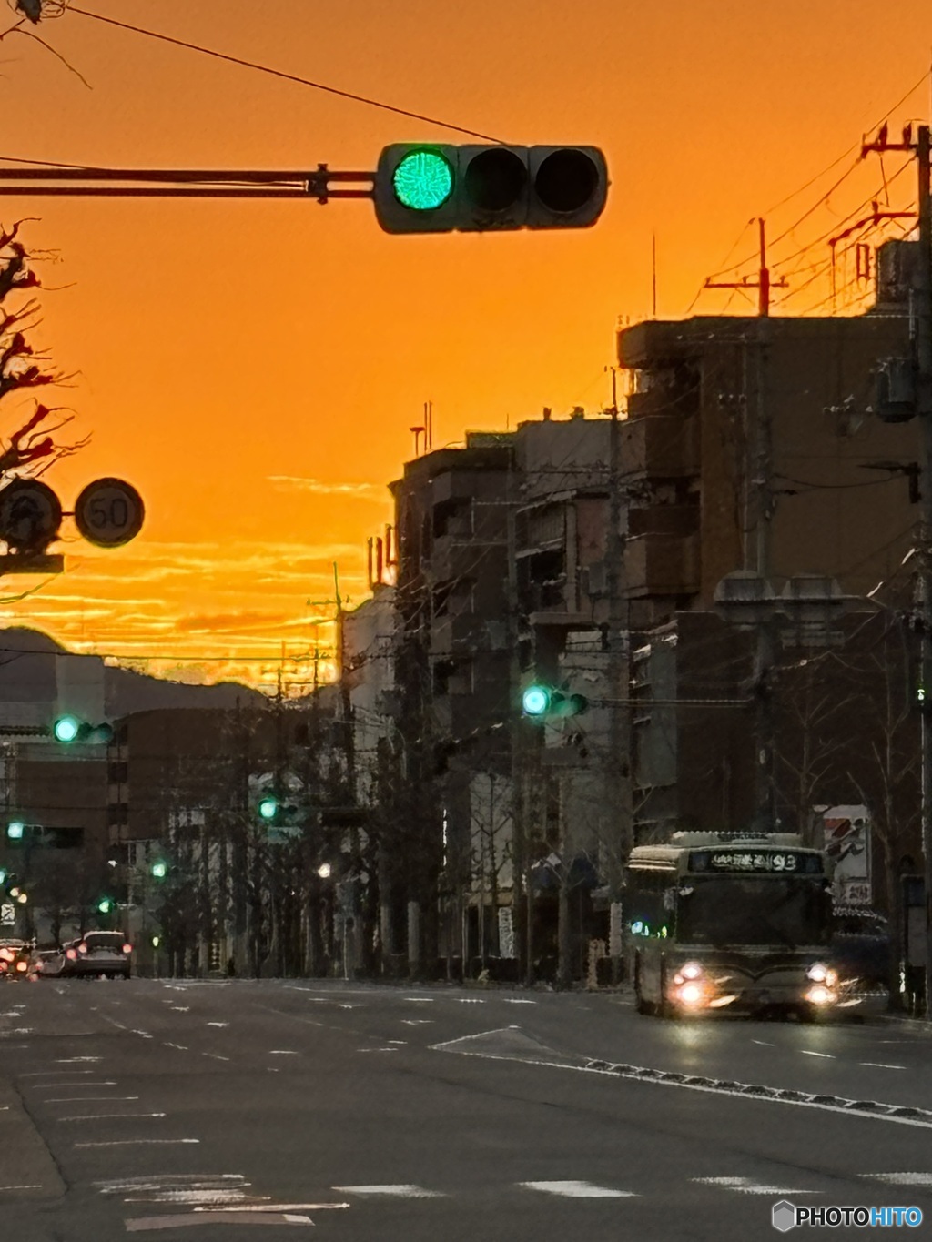 朝焼けの京都市内