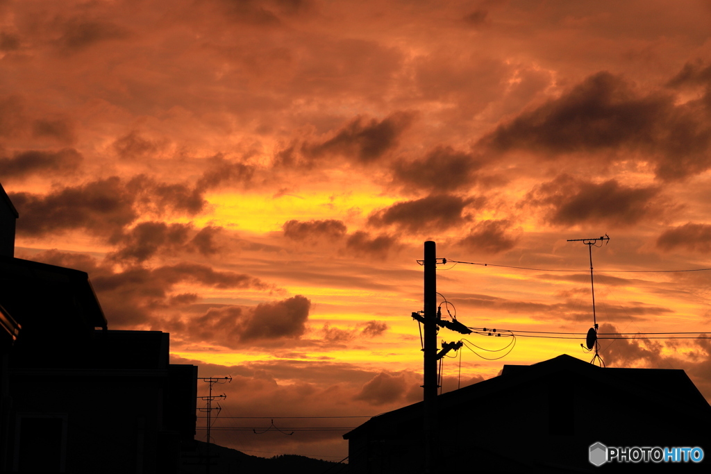 自宅から見た夕焼け