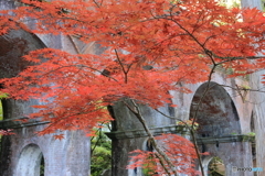 水路閣と紅葉