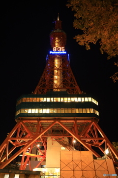 さっぽろテレビ塔に紅葉を添えて