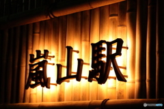 嵐電・嵐山駅 看板