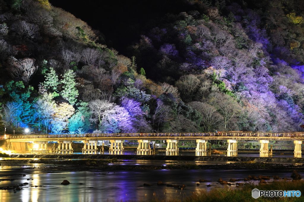 嵐山花灯路2021 渡月橋