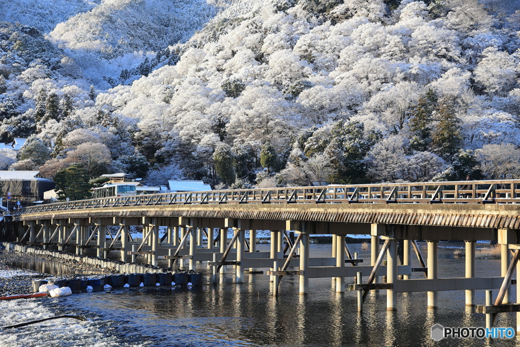 雪の嵐山