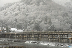 雪の嵐山