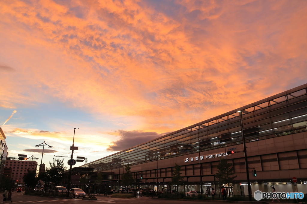 京都駅 夕焼け