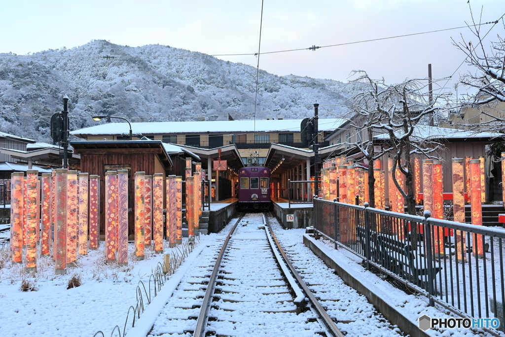 駅舎の雪景色