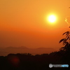 展望台から眺めた夕陽-1
