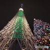 東京スカイツリーとクリスマスツリー