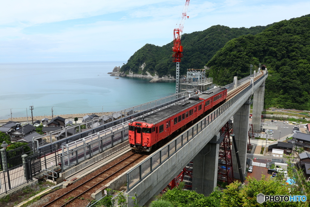 余部鉄橋を眺める