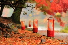 紅葉と灯籠