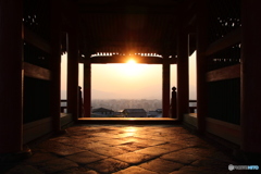 清水寺 西門から望む夕景
