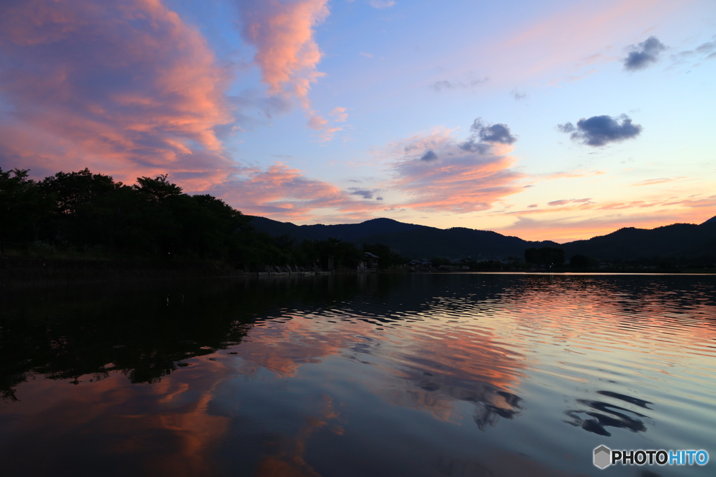 青空の夕焼け