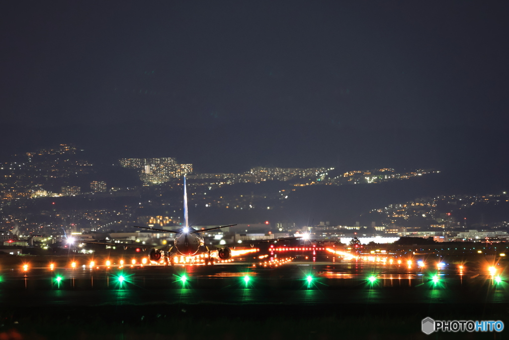 夜景と飛行機 #2