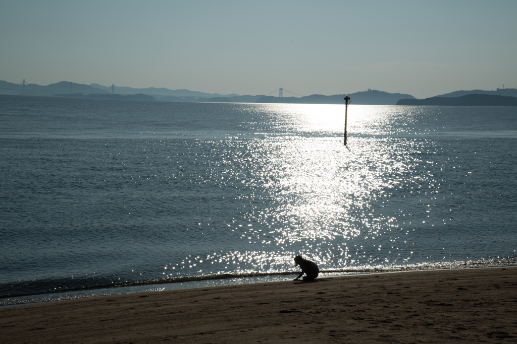 夏休みもこの場所だったよ（渋川海水浴場）