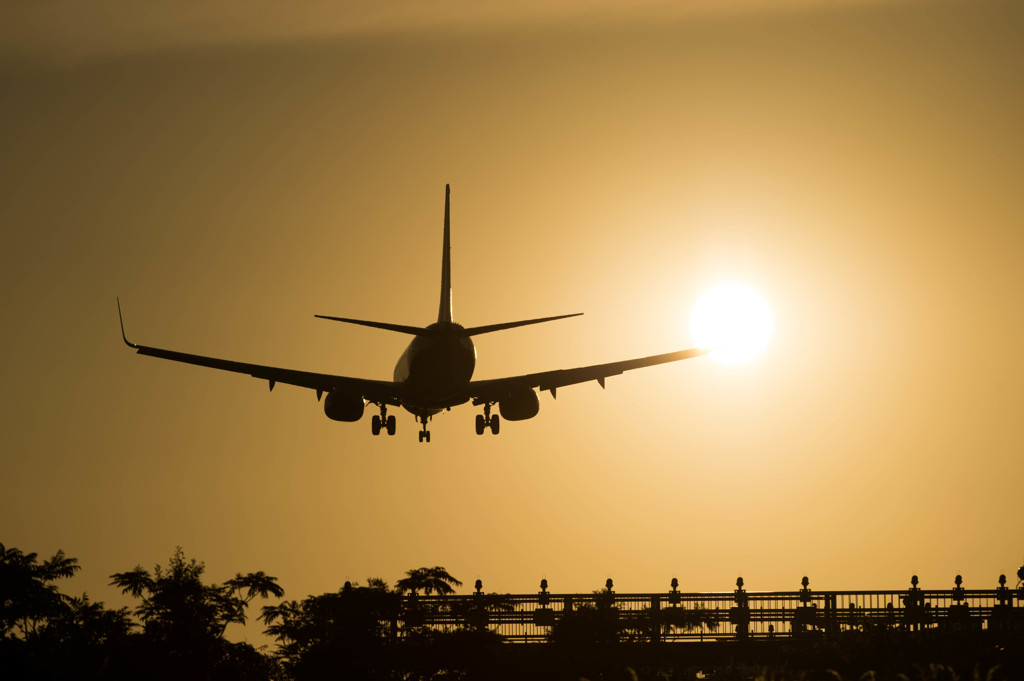 静岡空港の夕日