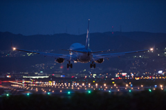 伊丹空港　千里川　夜景