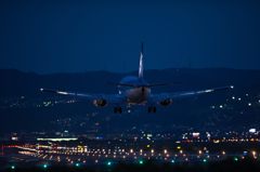 伊丹空港　千里川　夜景