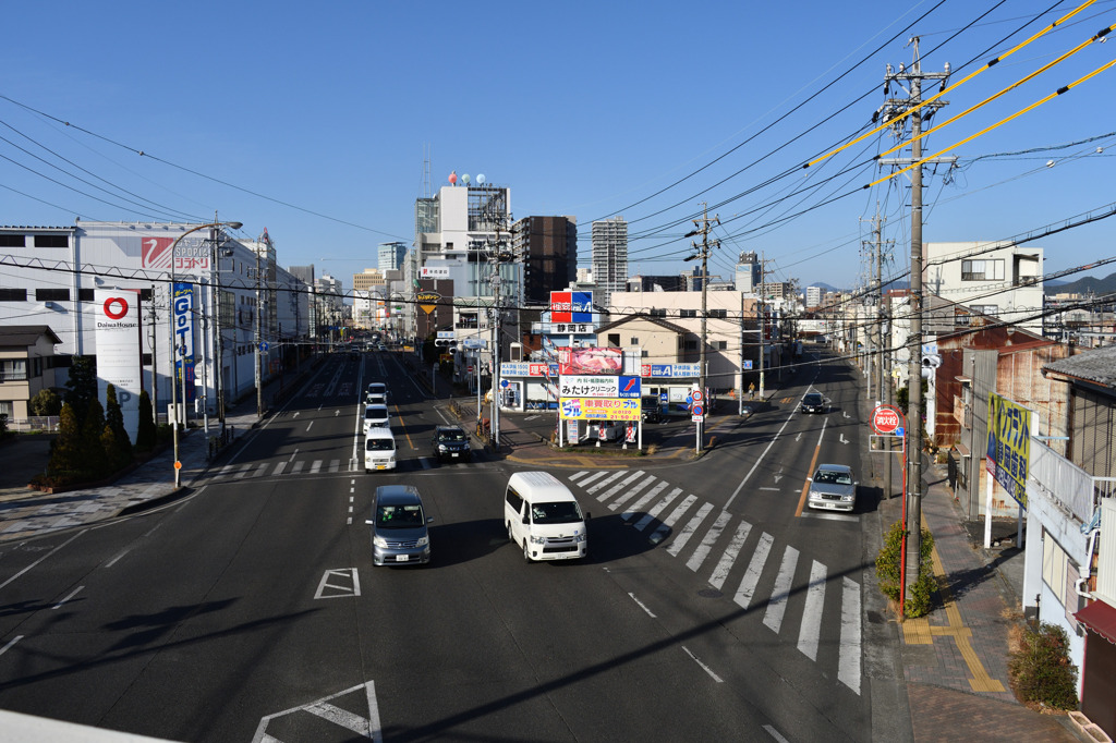 府中宿　国道1号と合流